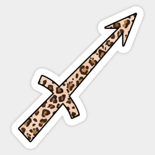 Sagittarius Zodiac Horoscope Symbol in Leopard Print Sticker